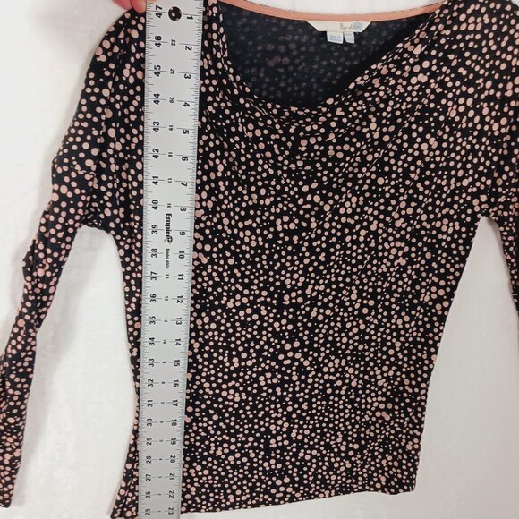Boden,  Women's Top, Size 8, Black with Soft Pink Dots,  Lyocell and Wool Blend - Picture 11 of 16
